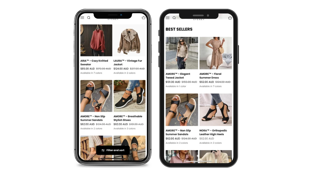 Amore Sydney — e-commerce product photography and ad creatives