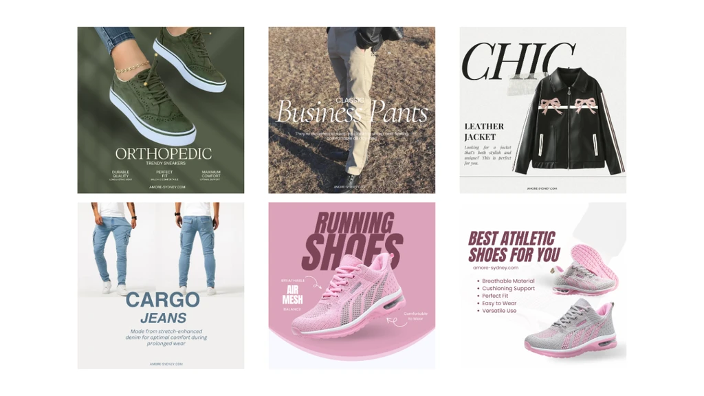 Amore Sydney — fashion brand visuals and conversion assets